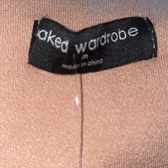 NWT Nordstrom naked wardrobe brown tan long sleeve button clasp soft bodysuit - Picture 7 of 10